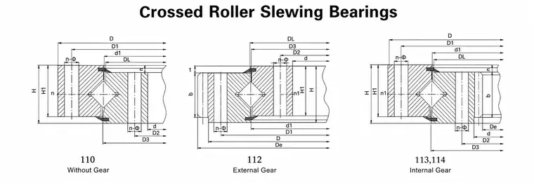 crossed roller slewing bearing