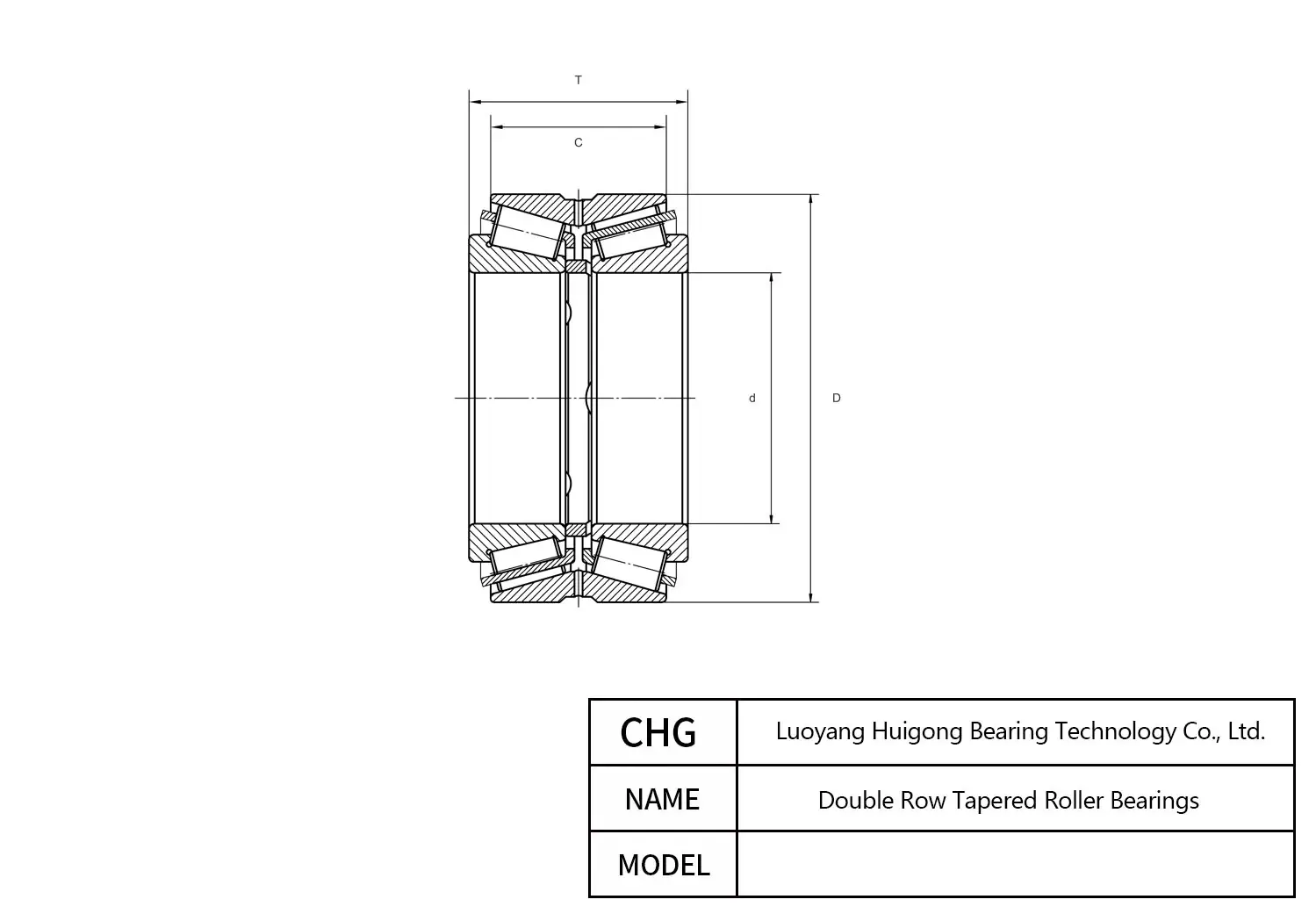 46292 - Double Row Tapered Roller Bearings CAD Drawing