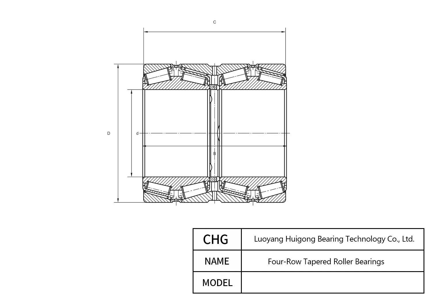 170KV895 - Four-Row Tapered Roller Bearings CAD Drawing
