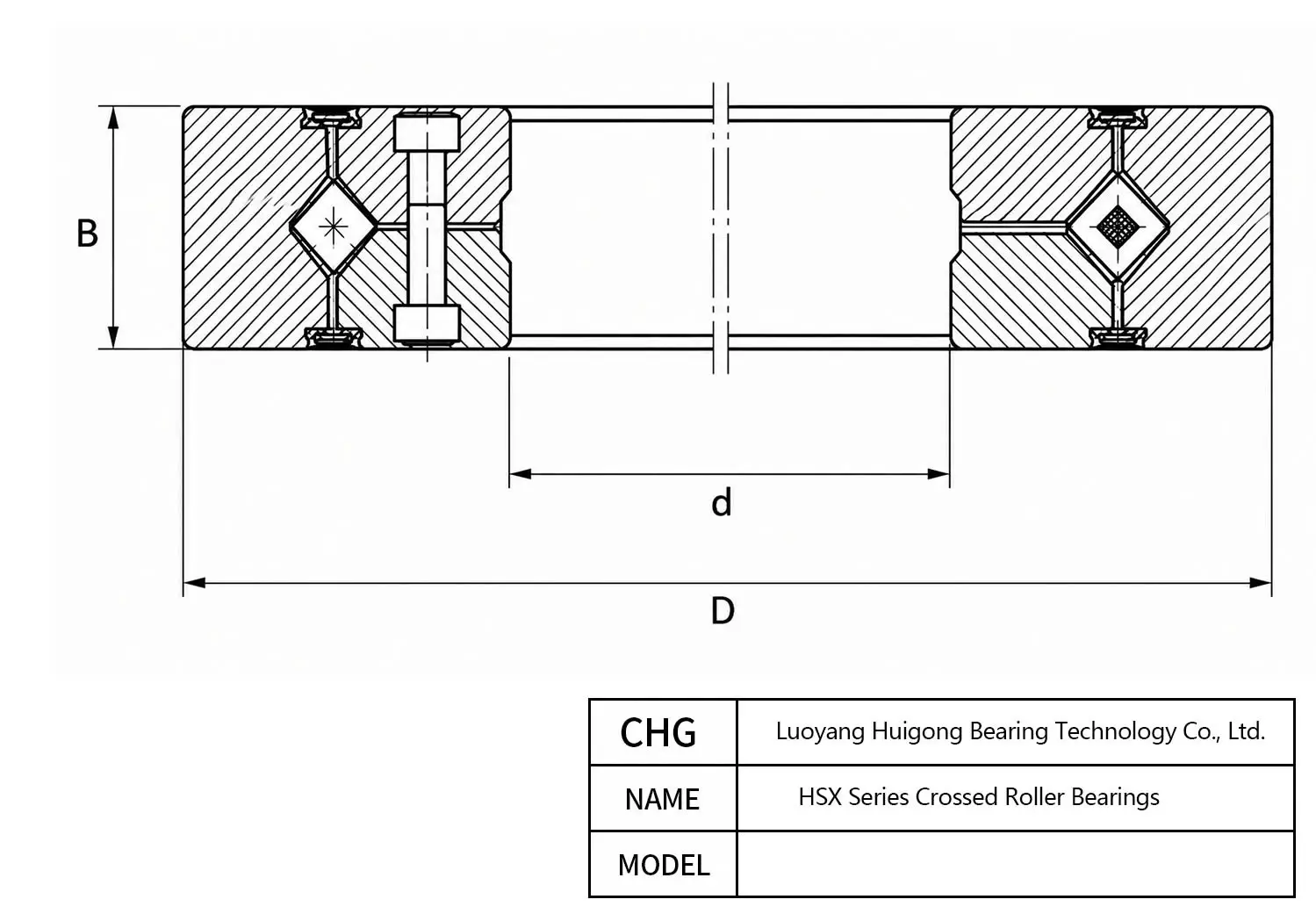 HSX011818 - HSX-Serie Kreuzrollenlager CAD Drawing