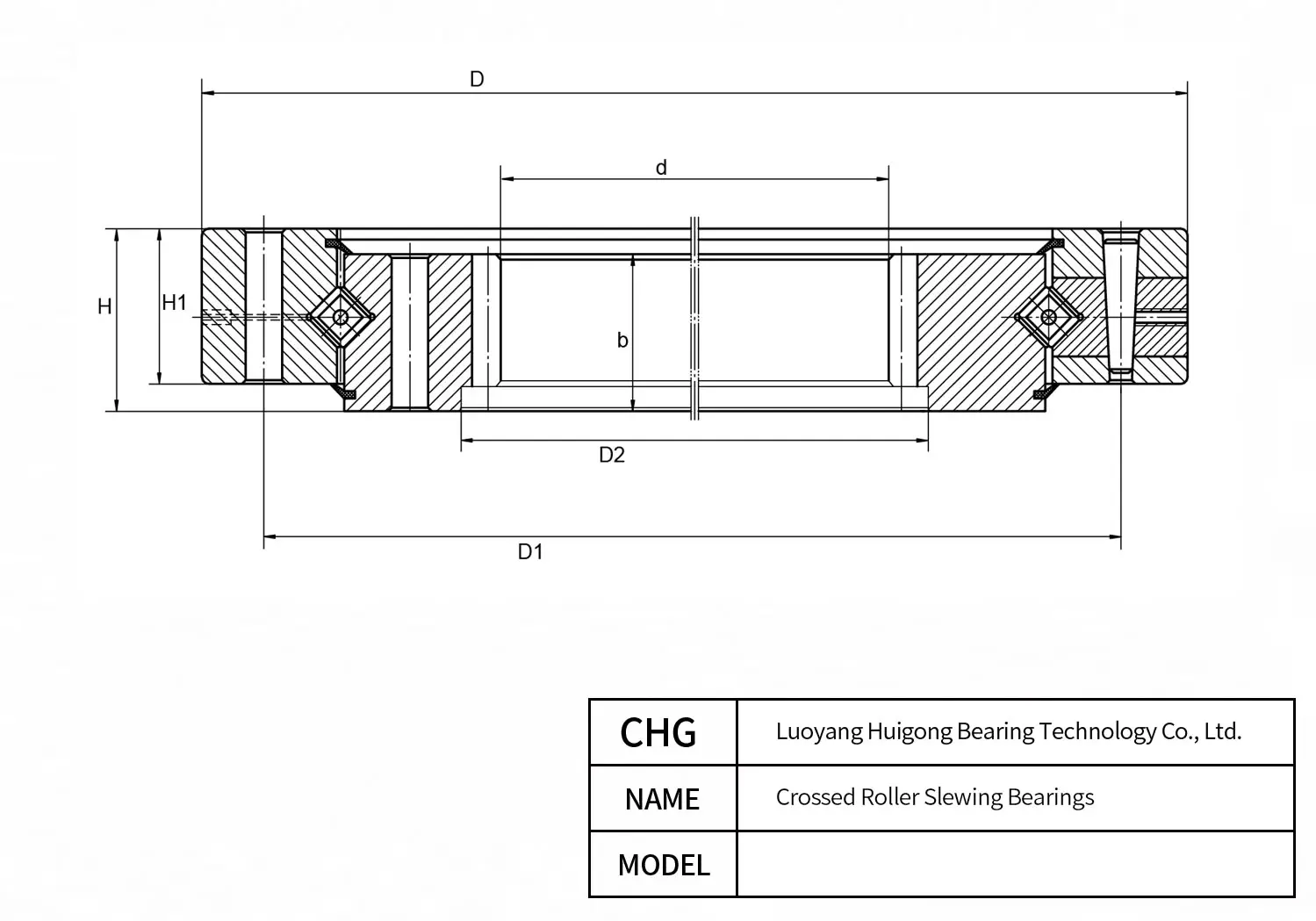 2797/3780G2 - Crossed Roller Slewing Bearings CAD Drawing