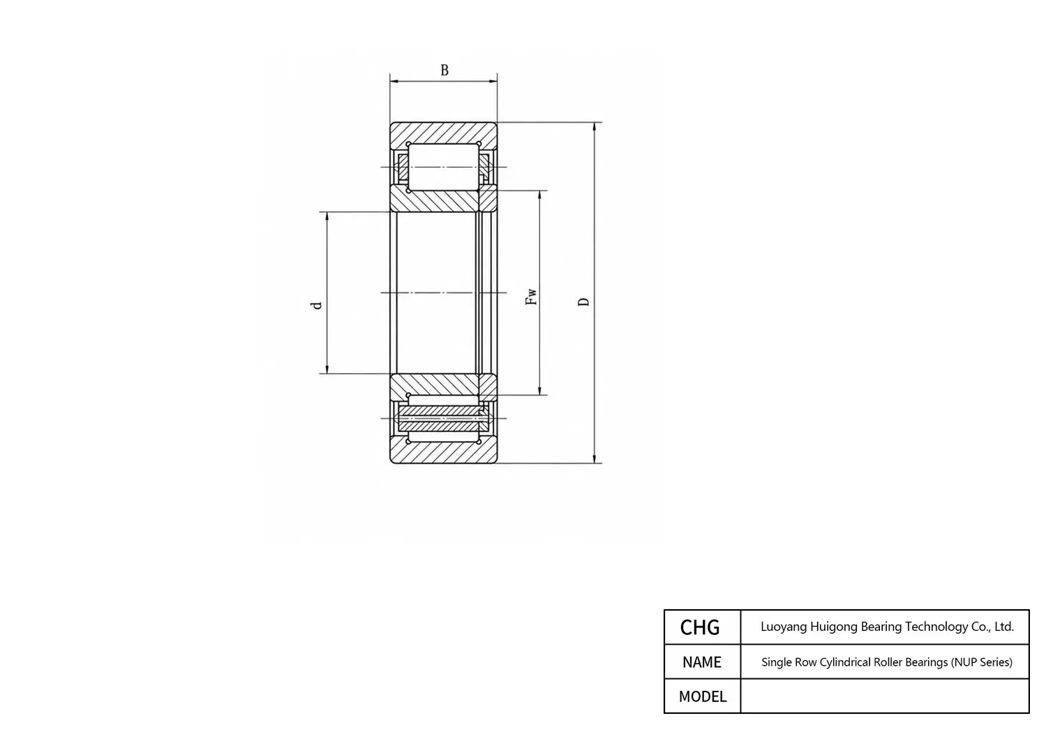 CAD Drawing and Dimensions for NUP18/880/P5 Single Row Cylindrical Roller Bearings