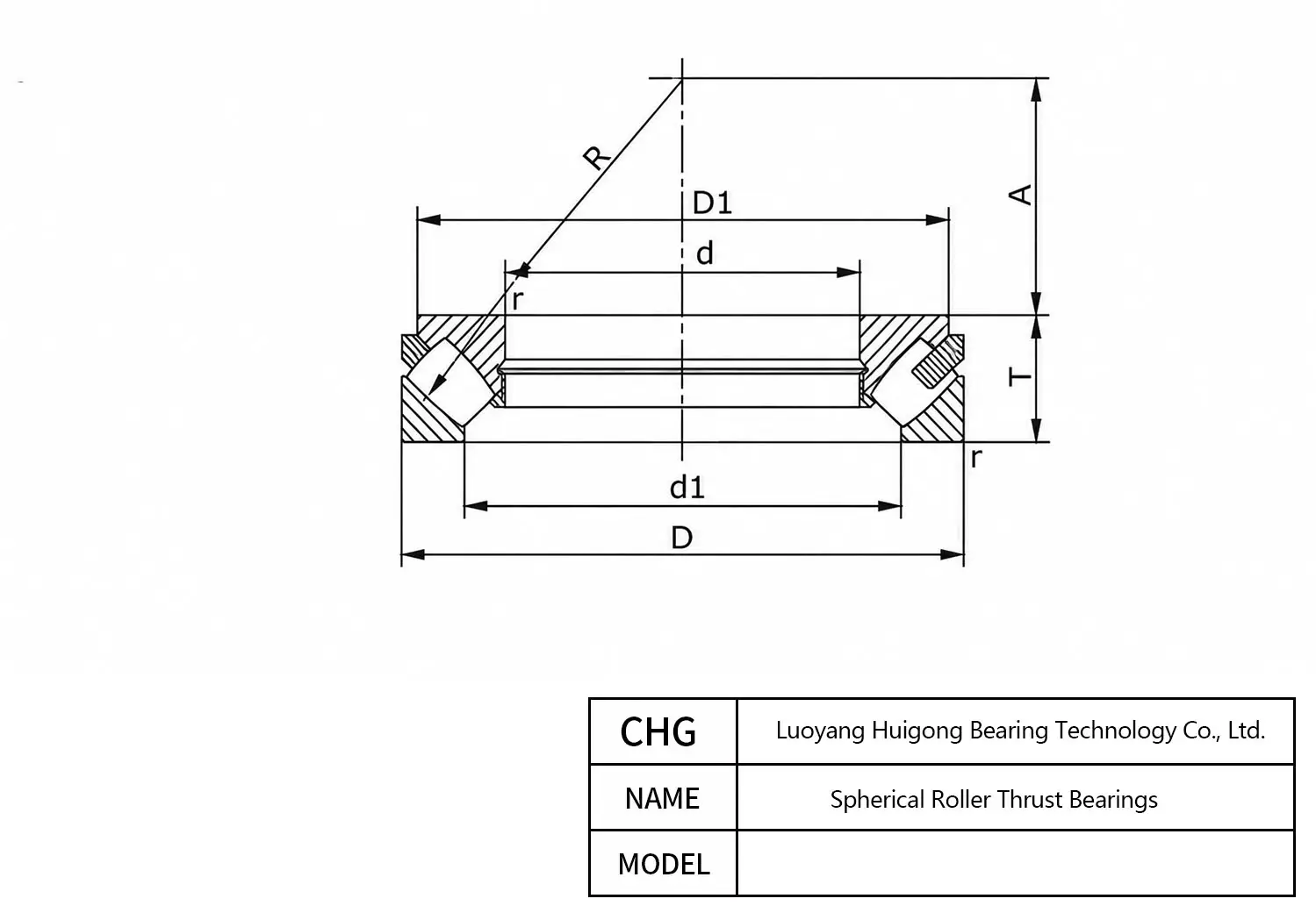 29340 - Spherical Roller Thrust Bearings CAD Drawing