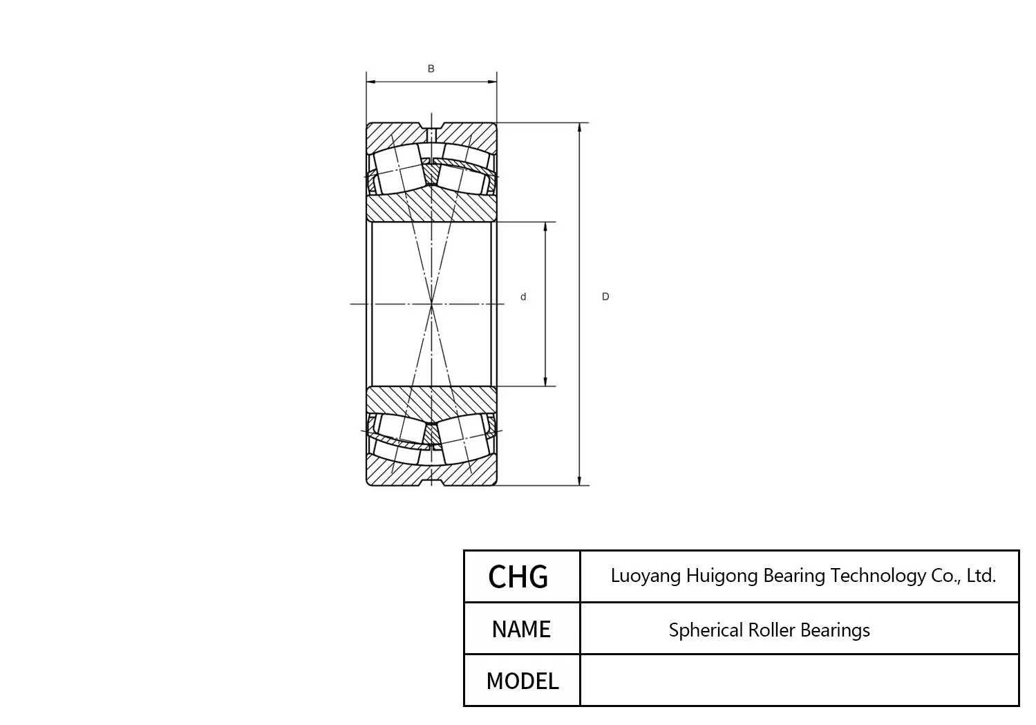 23044XCA - Spherical Roller Bearings CAD Drawing