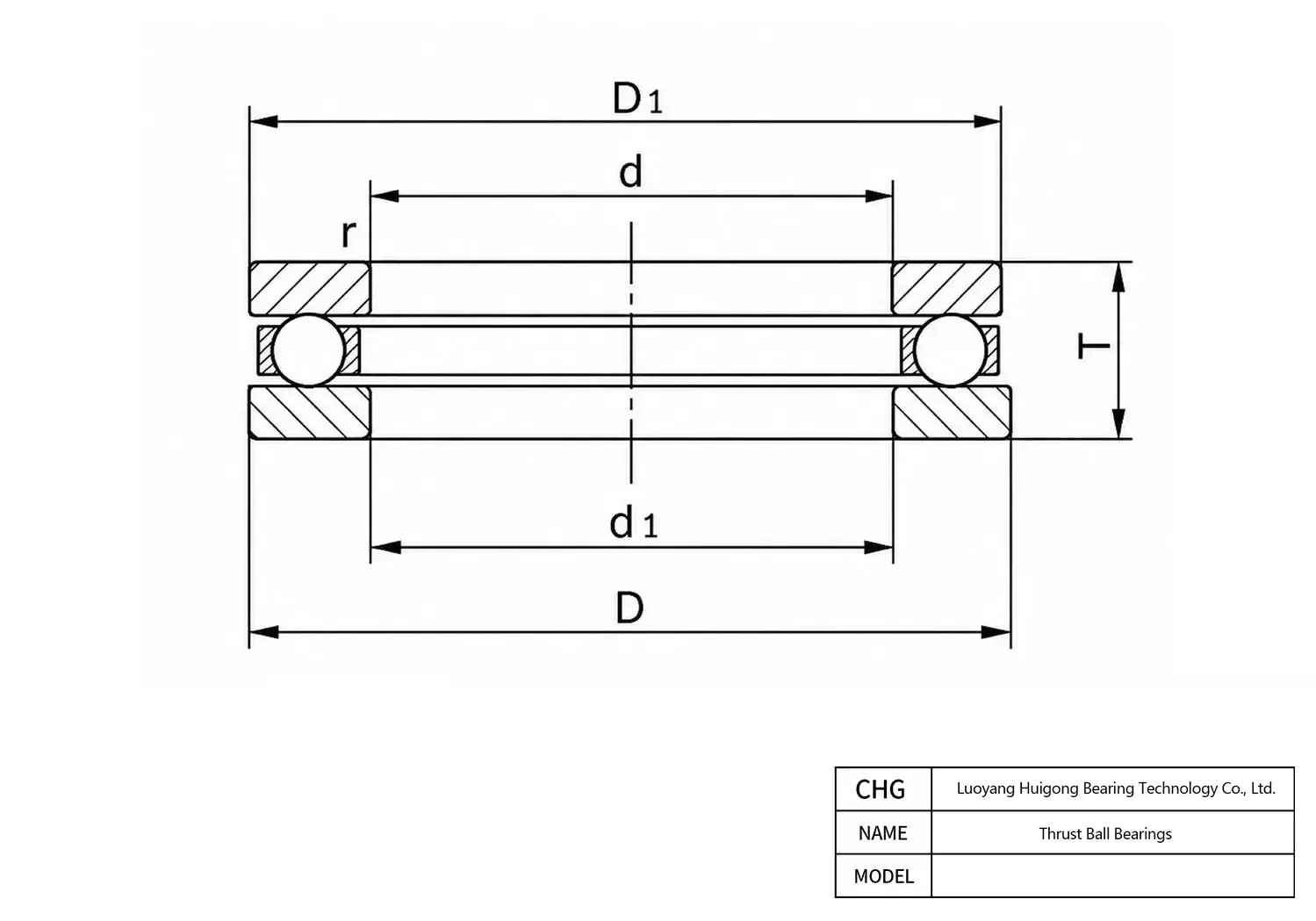 510/800 - Tapered Roller Thrust Bearings CAD Drawing