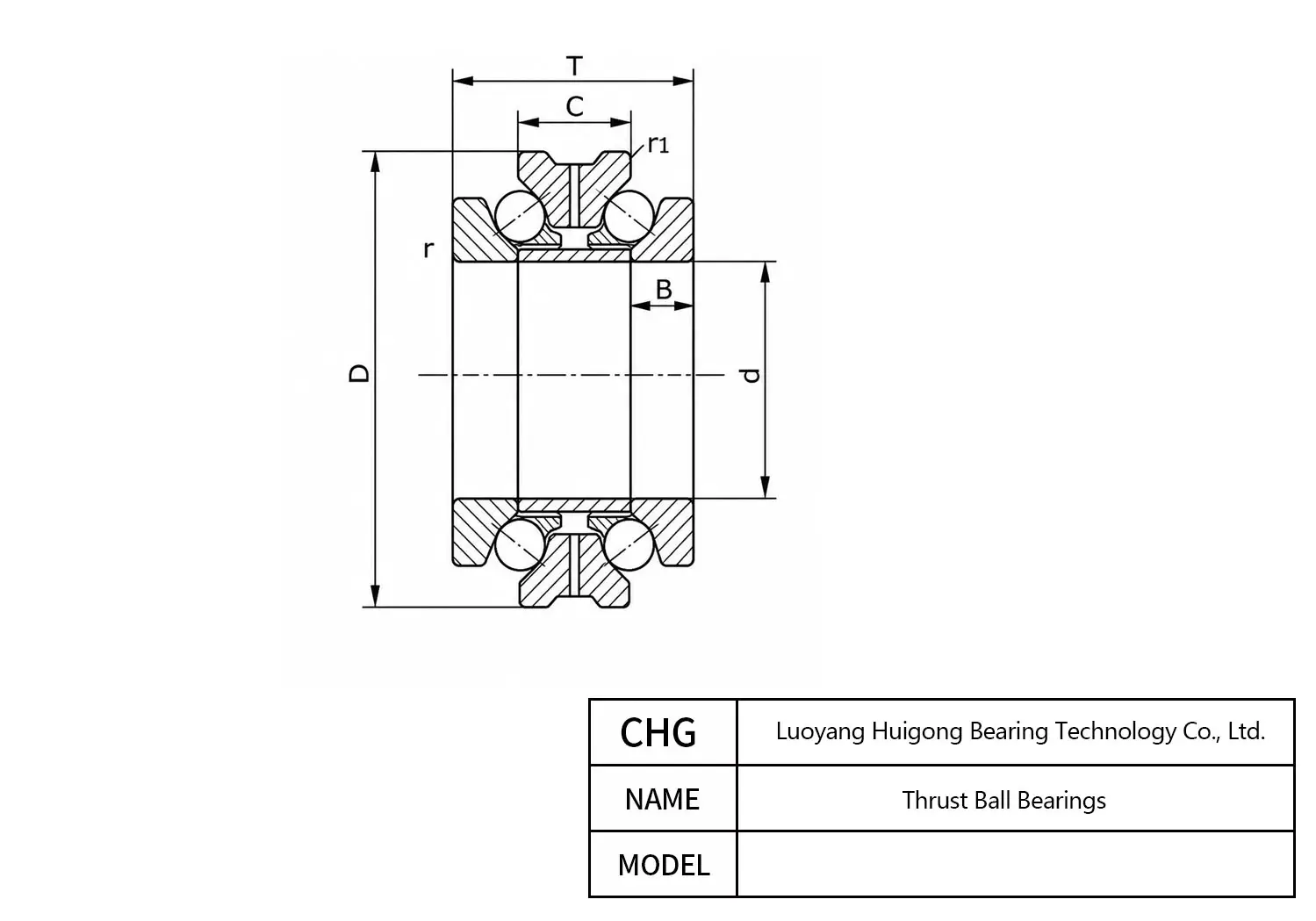 51138 - Thrust Ball Bearings CAD Drawing