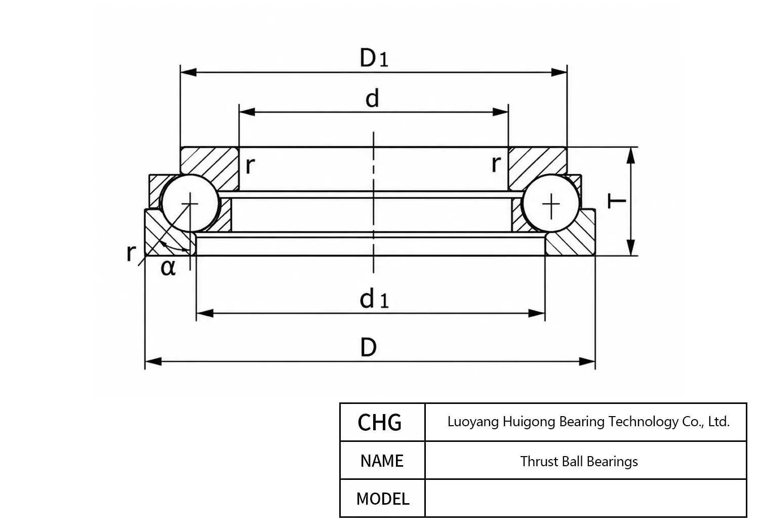 51188 - Tapered Roller Thrust Bearings CAD Drawing