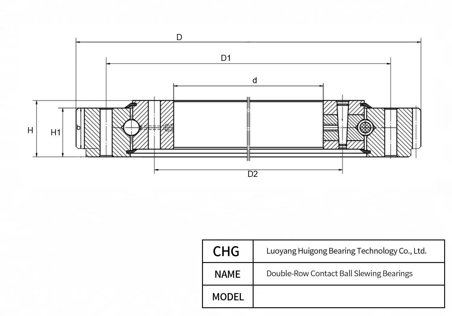 021.50.2000 - Double-Row Ball Slewing Bearings CAD Drawing