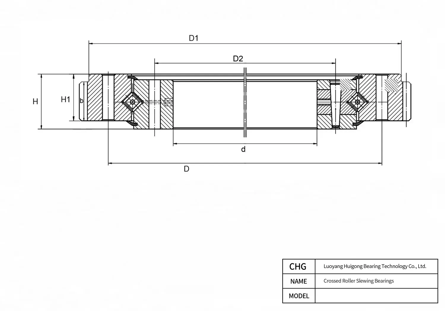 79764 - Crossed Roller Slewing Bearings CAD Drawing