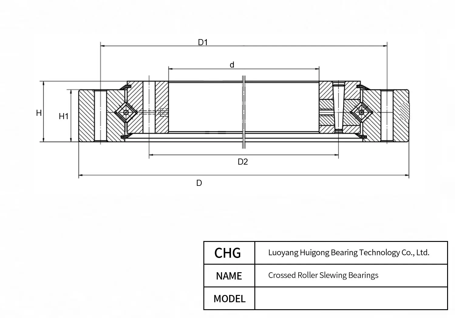 D797/2992 - Crossed Roller Slewing Bearings CAD Drawing
