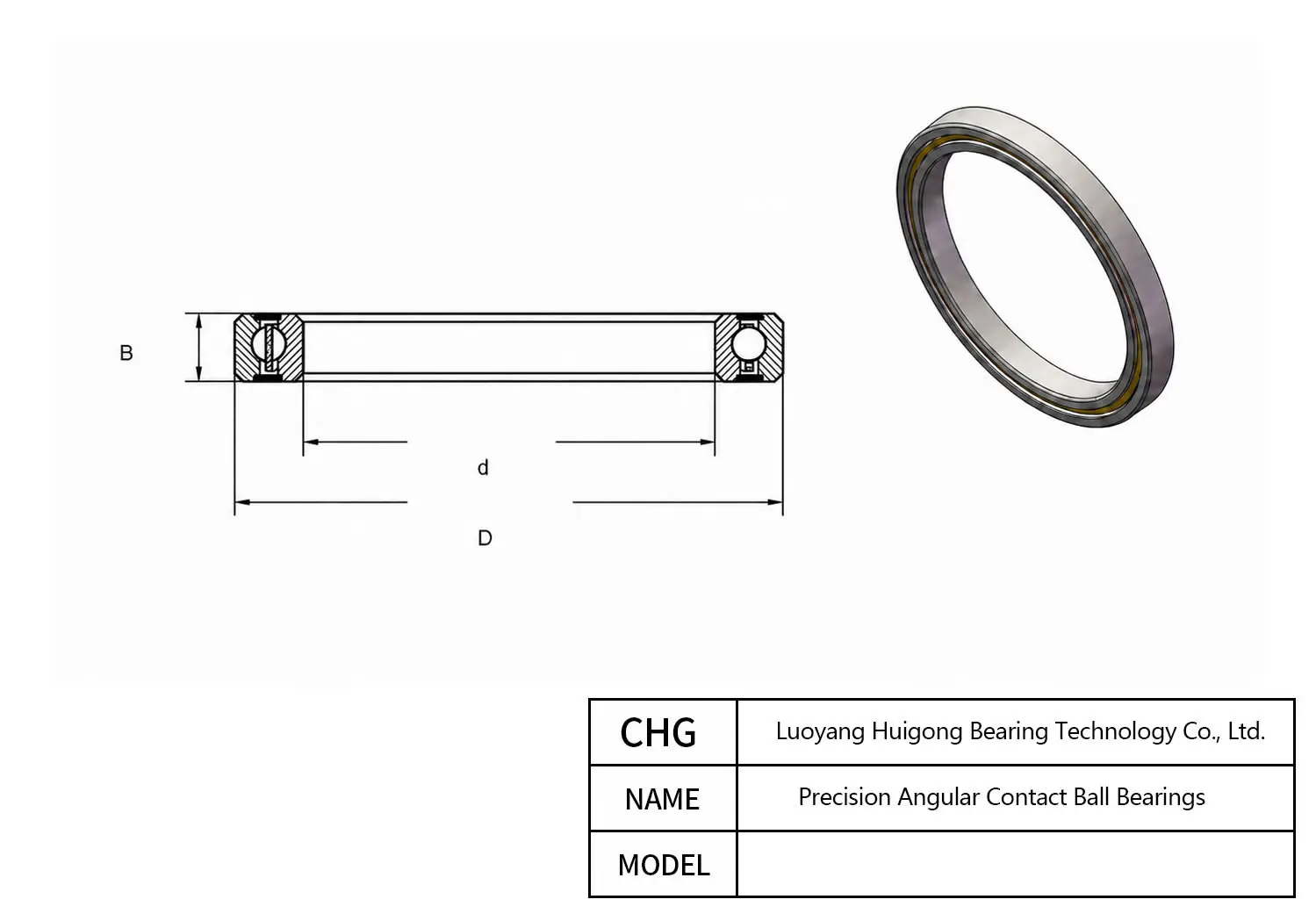 718/530P4 - Angular Contact Ball Bearings(718 / 719 SERIES) CAD Drawing